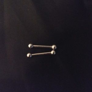 Nipple bars 12 gauge stirling silver